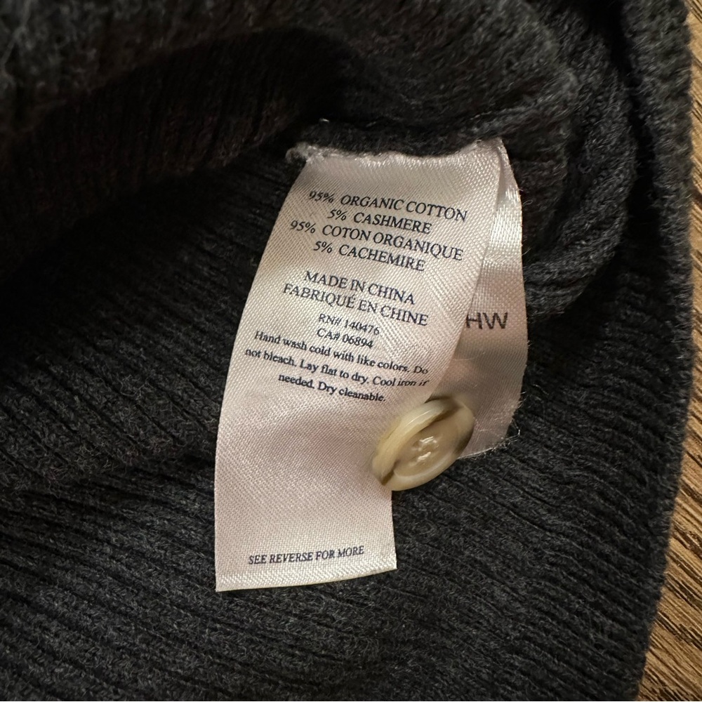 Faherty Mikki Henley Sweater Long Sleeve Ribbed Stripe Colorblock Grey S - Picture 3 of 7
